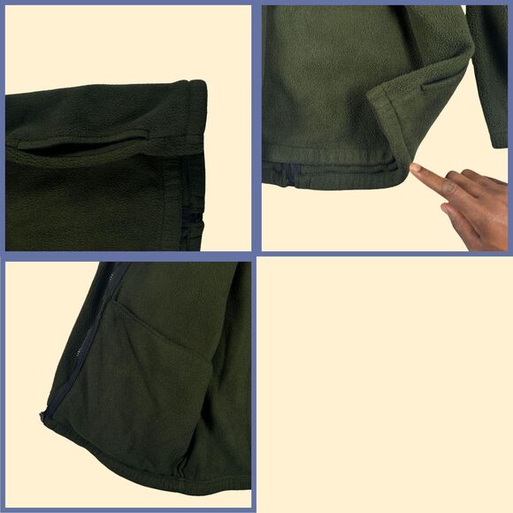 1990s L Browning fleece zip up, vintage green zip up mens outdoors jacket - Picture 6 of 8